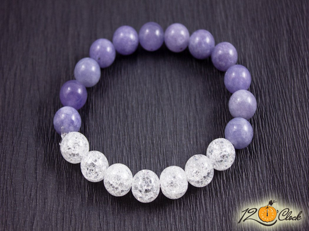 Гривна "Аквамарин и напукан планински кристал"