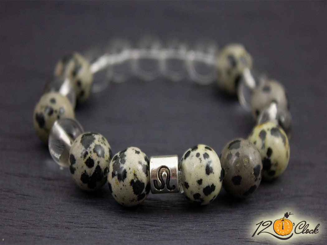 Гривна "Далматински яспис и планински кристал" - зодия Лъв