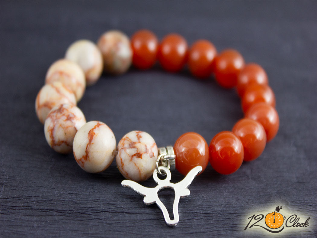 Гривна "Годината на металния бик" -родохрозит и карнеол