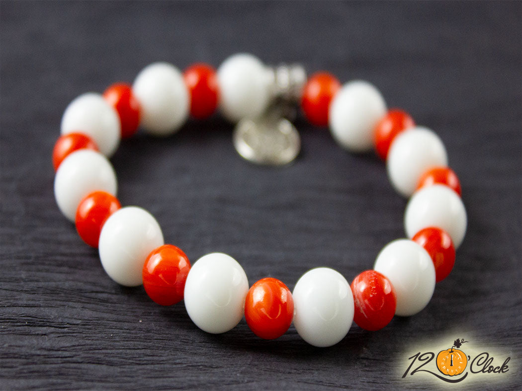 Гривна "Бял и оранжев ахат" - зодия Близнац