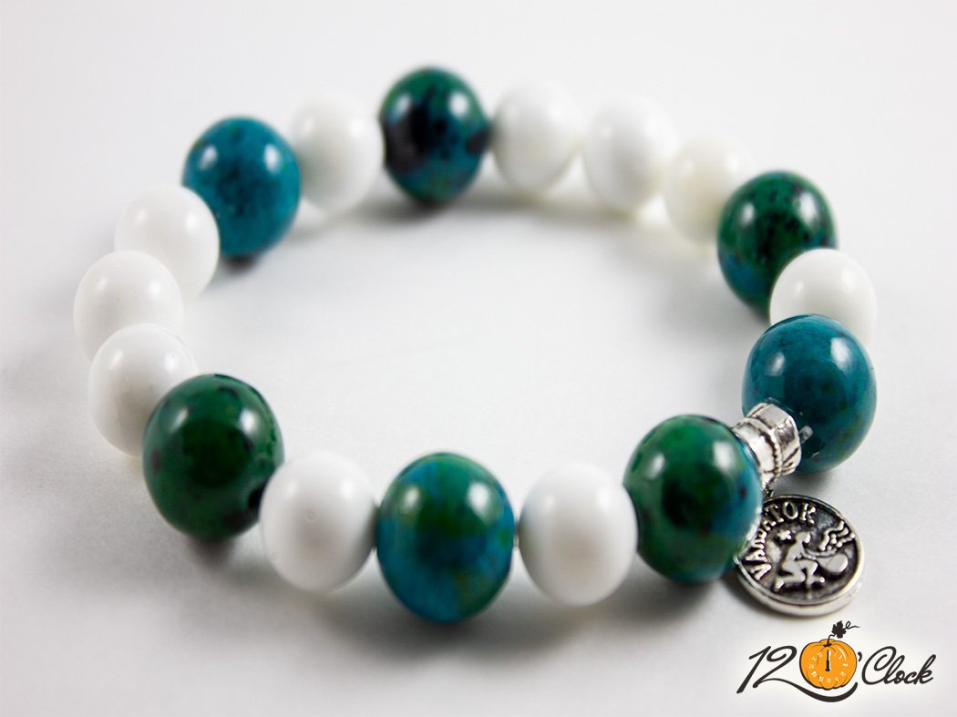 Гривна "Хризокола и седеф" - зодия Водолей