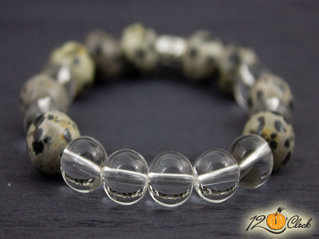 Гривна "Далматински яспис и планински кристал" - зодия Лъв