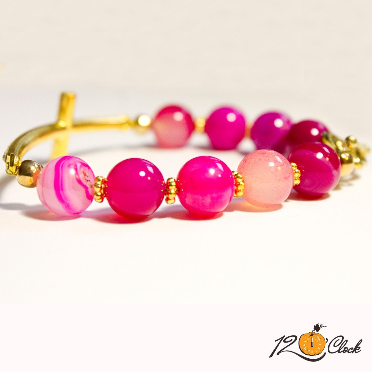 Гривна Розов ивчест ахат и кръст