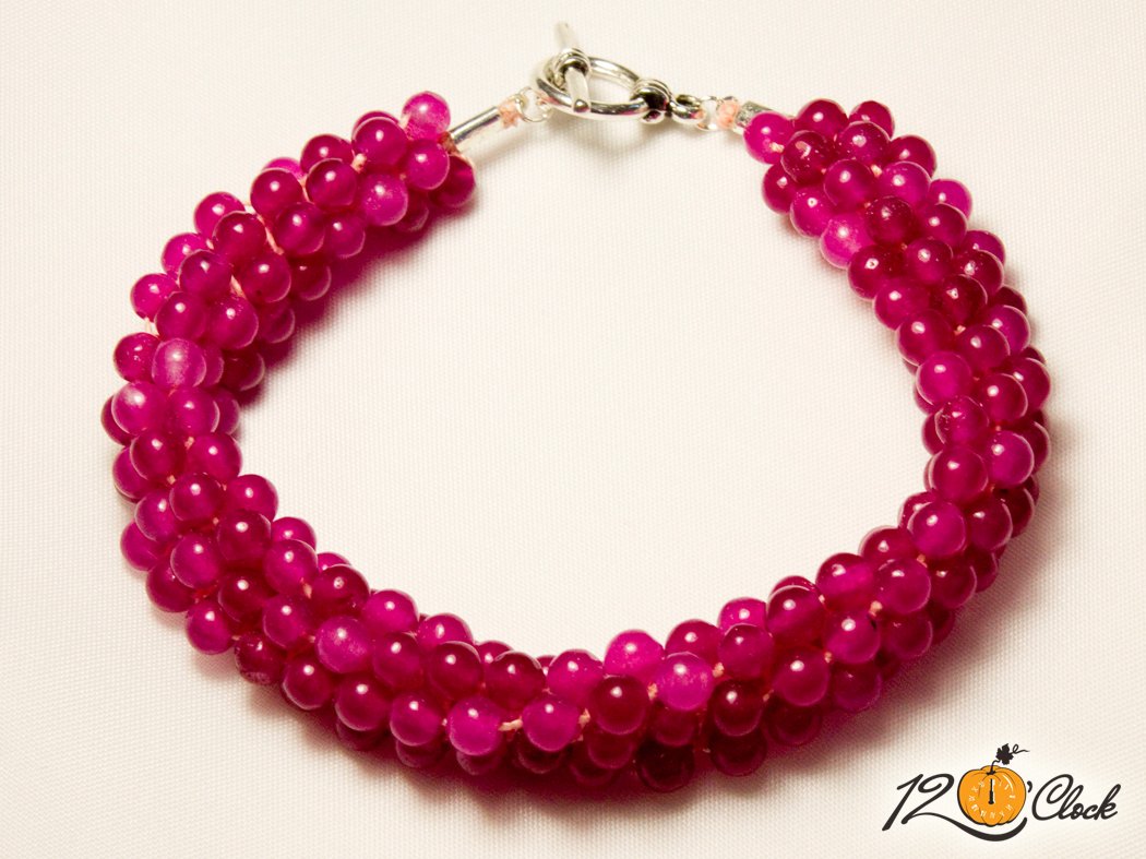 Кръгла плетеница "Лилав ахат"