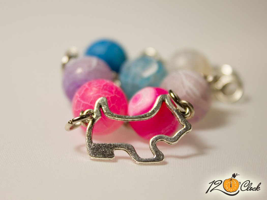 Гривна "Годината на кучето с цветен ахат мат"