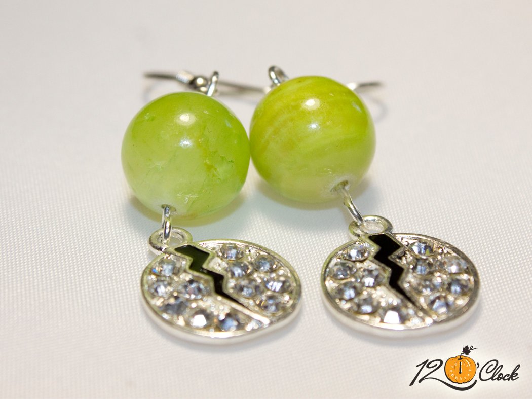 Обици "Бляскав жадеит"