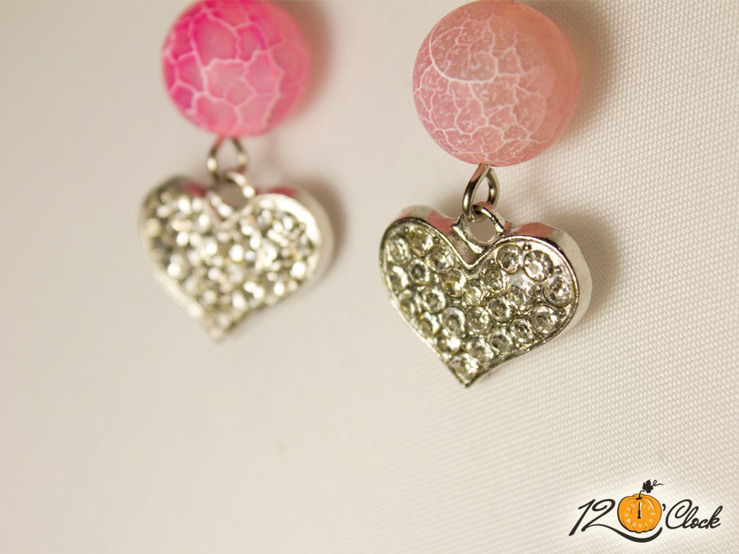 Обици "Бляскаво сърце"