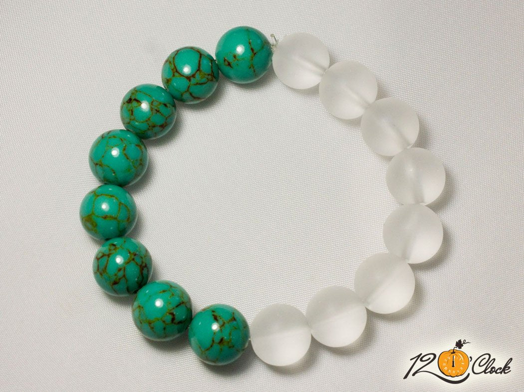 Гривна "Египетски тюркоаз и планински кристал"