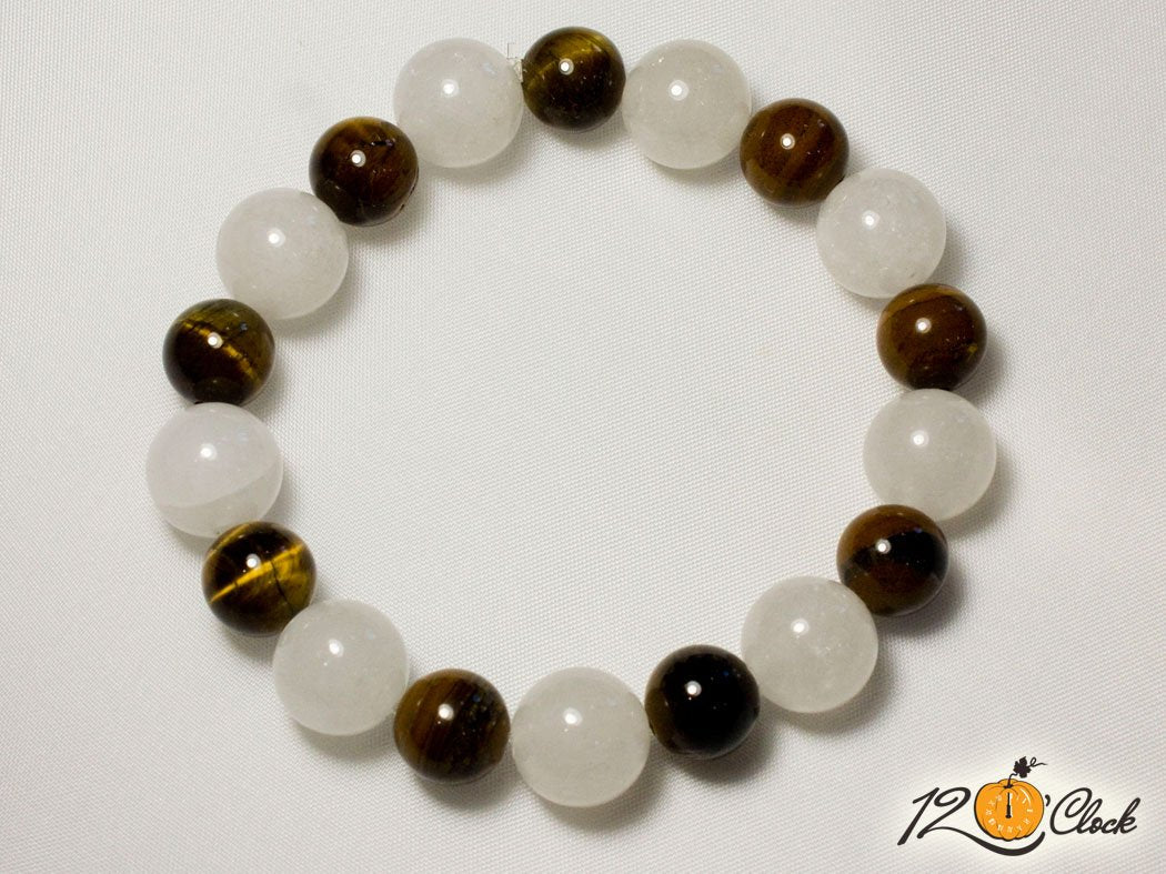 Гривна "Халцедон и кафяво тигрово око"