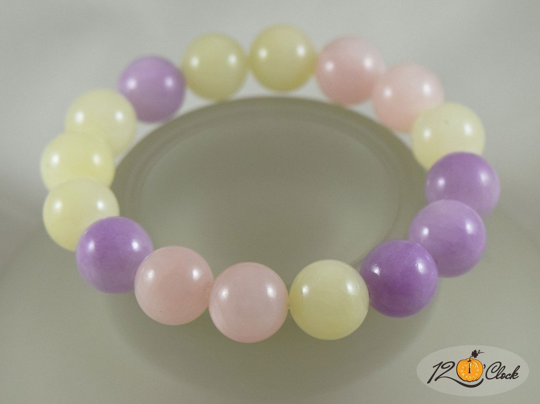 Гривна "Лилаво-жълт розов жадеит"