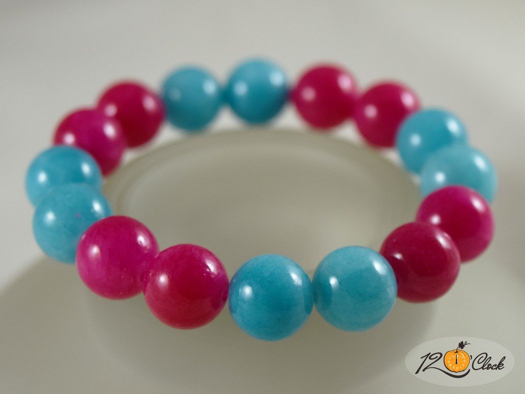 Гривна "Синьо-розов жадеит"