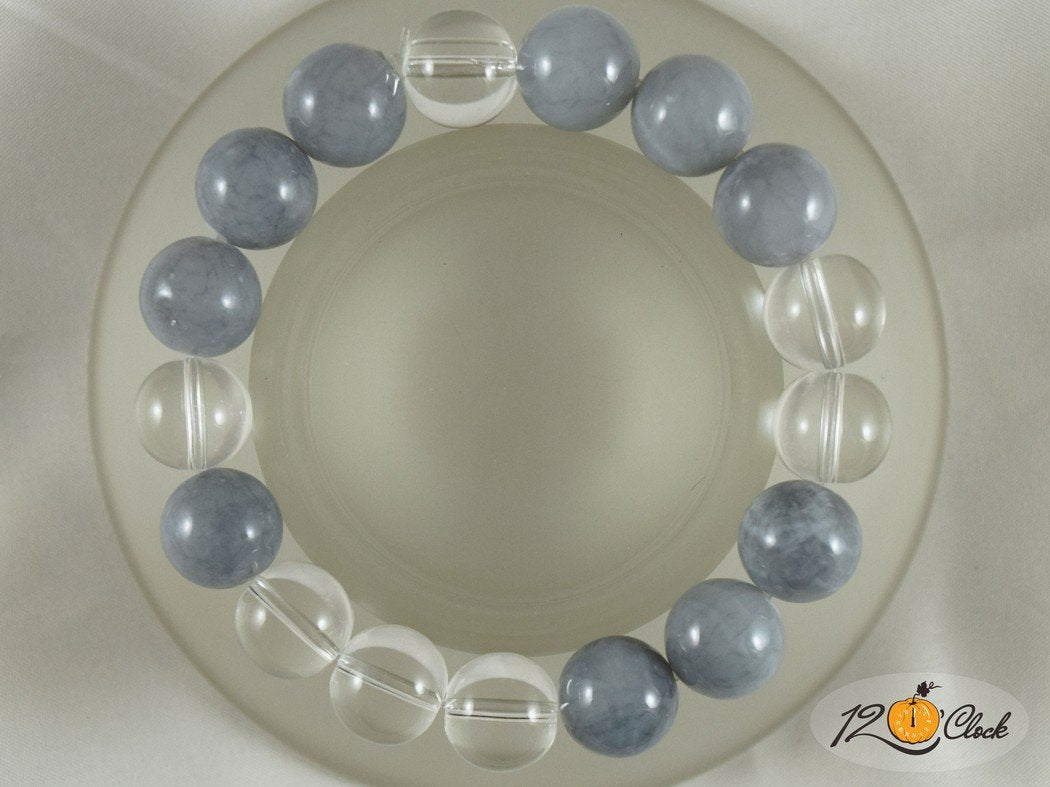 Гривна "Сив калцит и планински кристал"