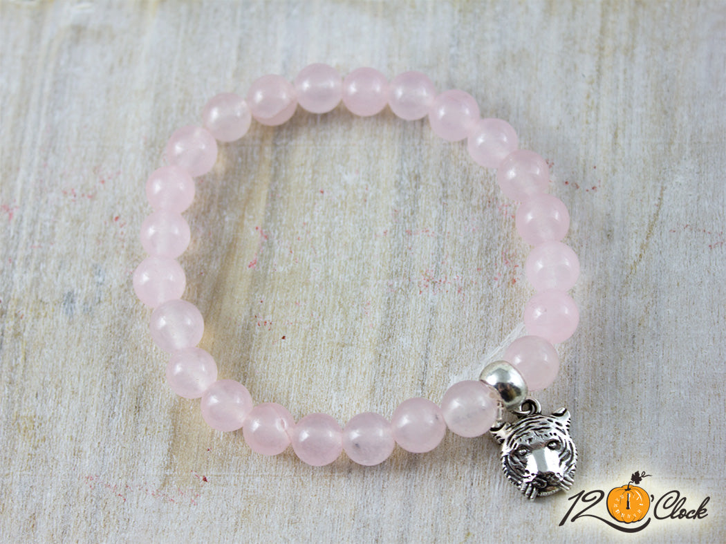 Гривна "Годината на Водния тигър" - розов кварц