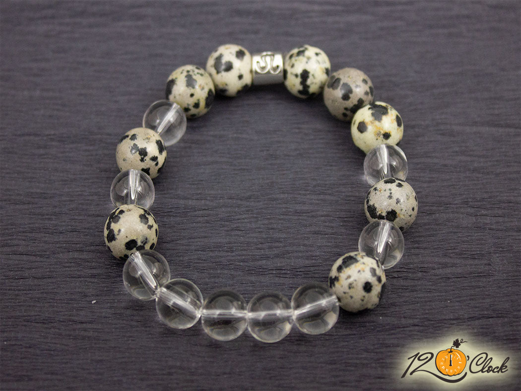 Гривна "Далматински яспис и планински кристал" - зодия Лъв