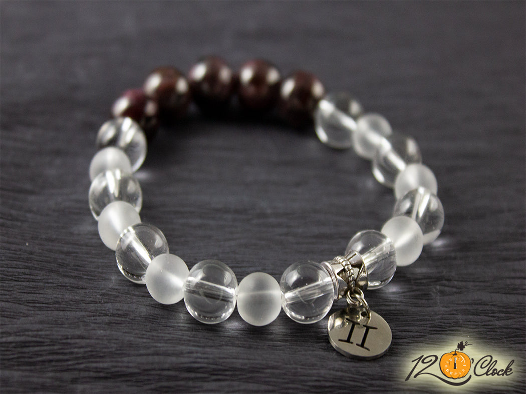 Гривна "Гранат планински кристал" - зодия Близнаци