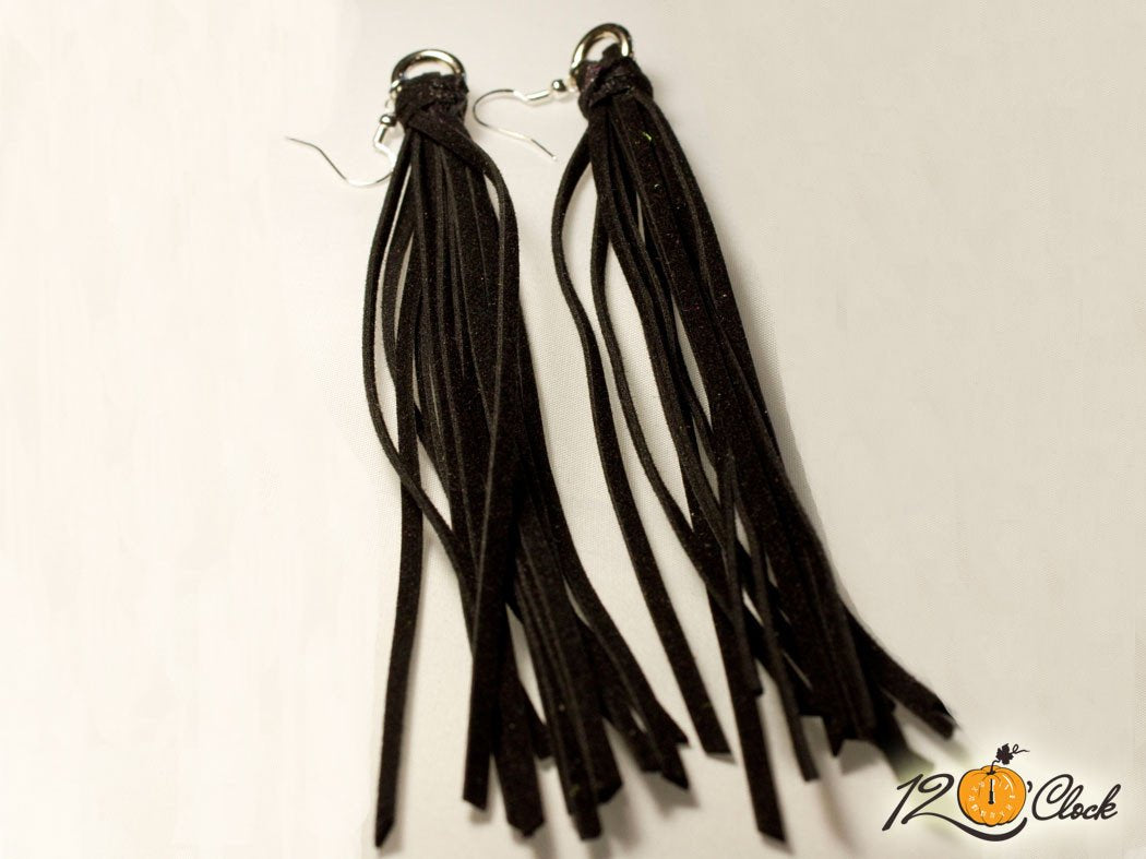 Велурени обици "Черно"