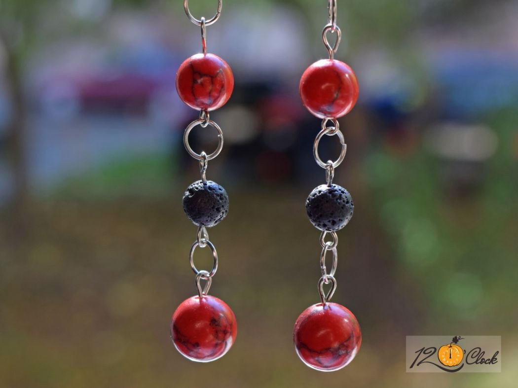 Обици "Червена Лава"