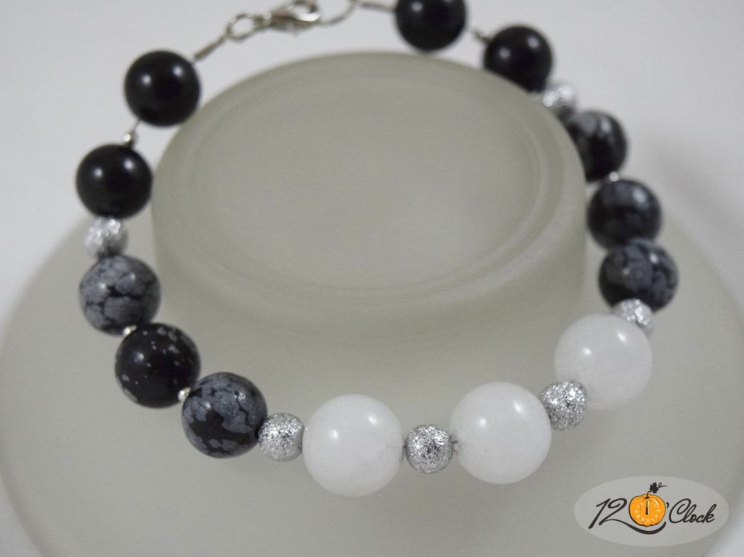 Гривна "Кварц с обсидиан"