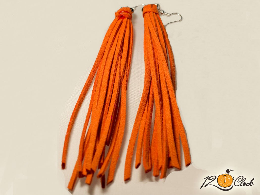 Велурени обици "Оранжево"