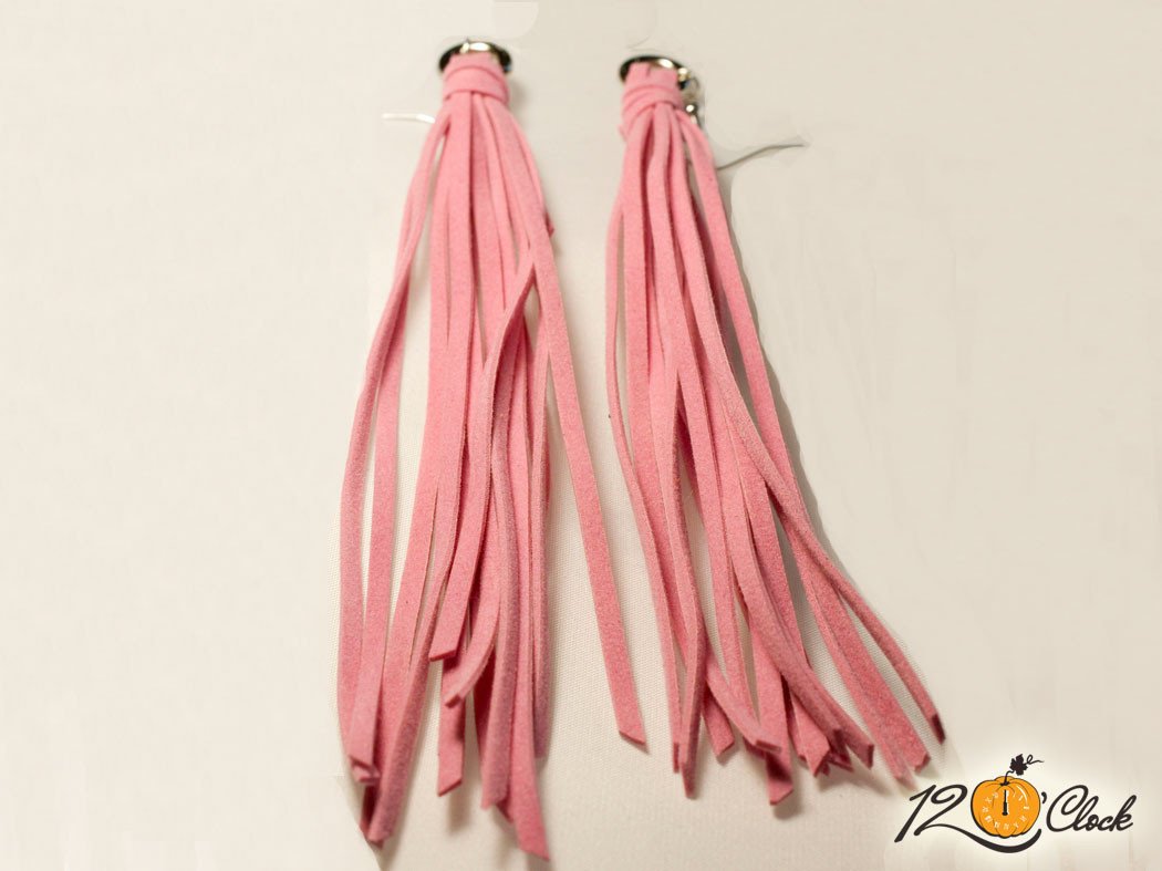 Велурени обици "Розово"