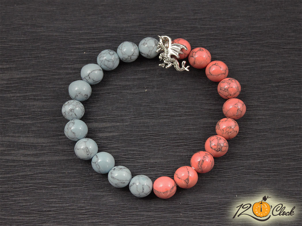 Гривна "Годината на дървения дракон" - син и розов хаулит