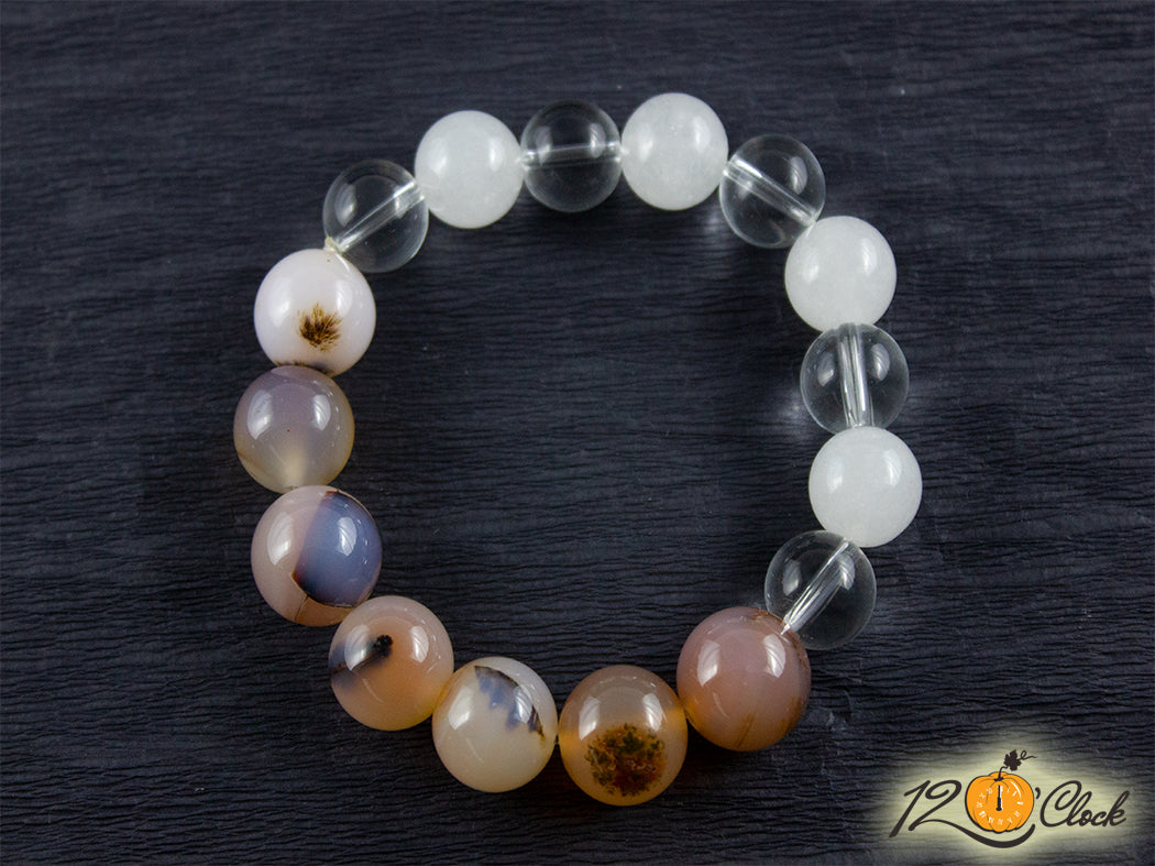 Гривна "Ахат, халцедон и планински кристал"