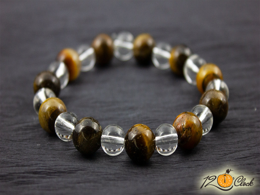 Гривна "Тигрово око и планински кристал"