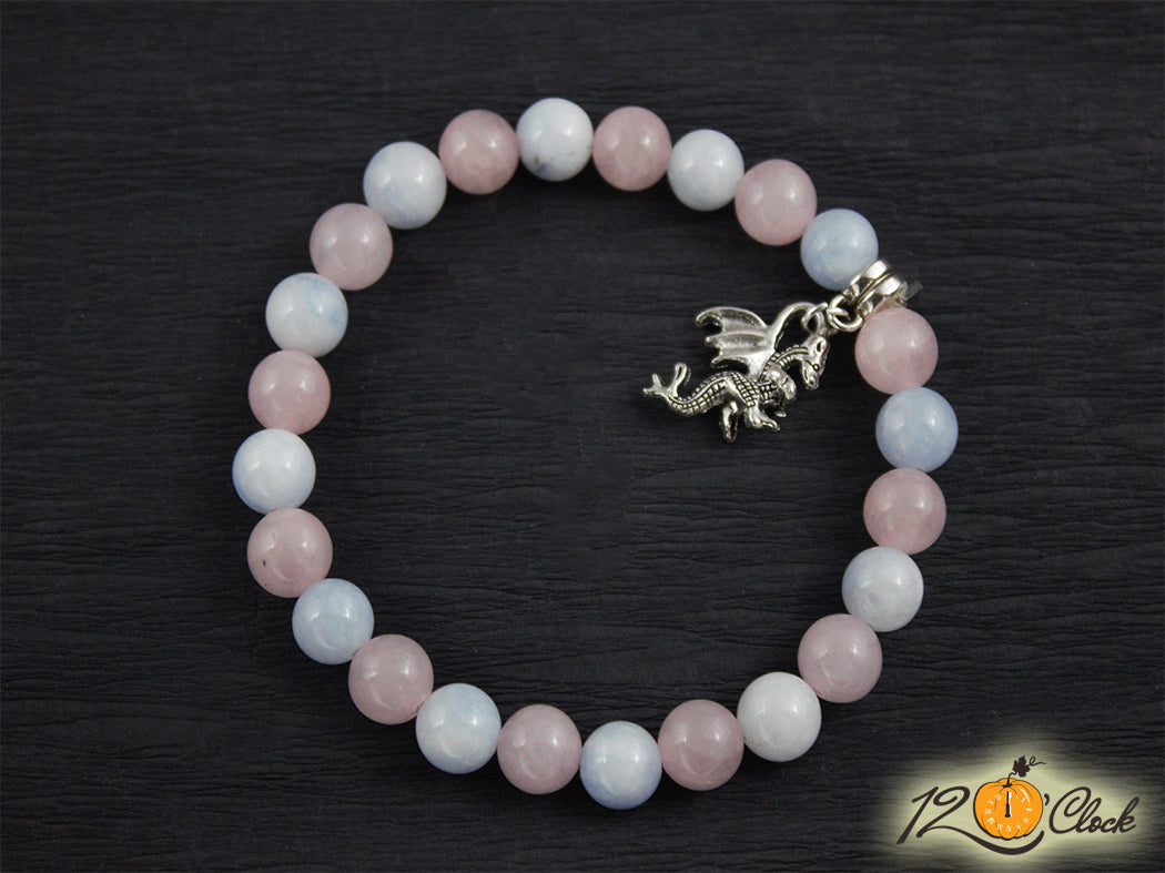 Гривна "Годината на дървения дракон" –  берил и розов кварц