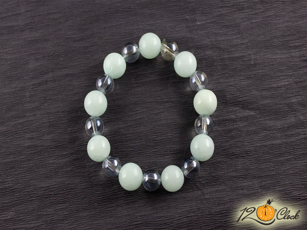 Гривна "Син калцит и планински кристал"