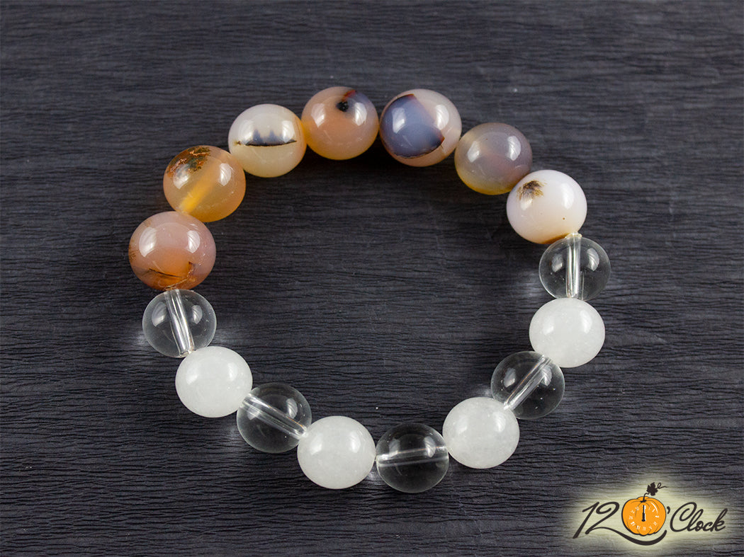 Гривна "Ахат, халцедон и планински кристал"