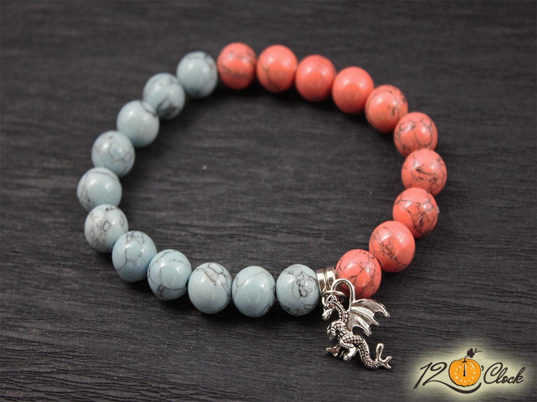 Гривна "Годината на дървения дракон" - син и розов хаулит