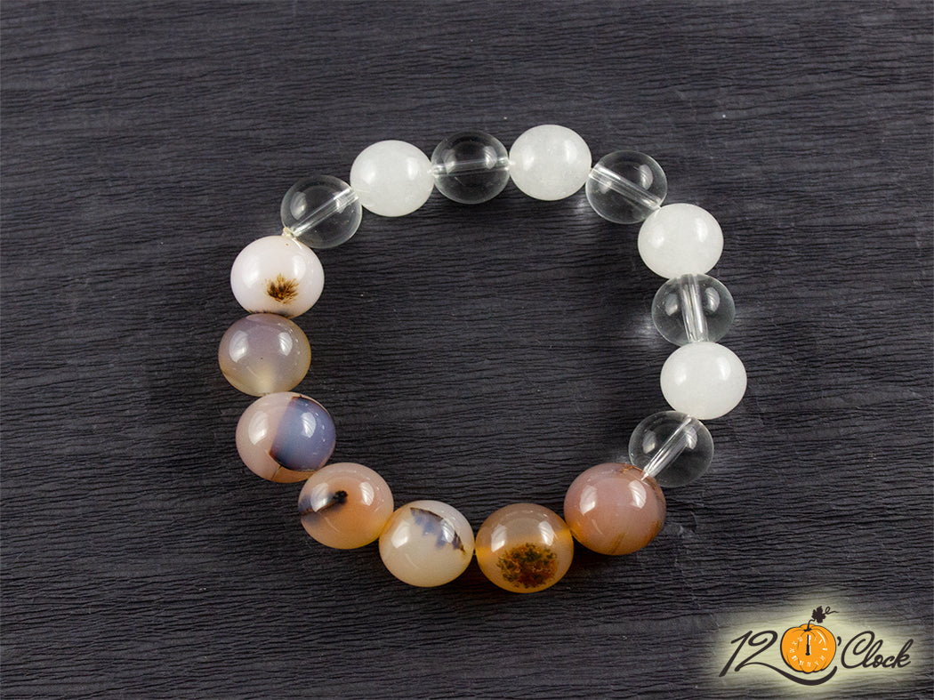 Гривна "Ахат, халцедон и планински кристал"