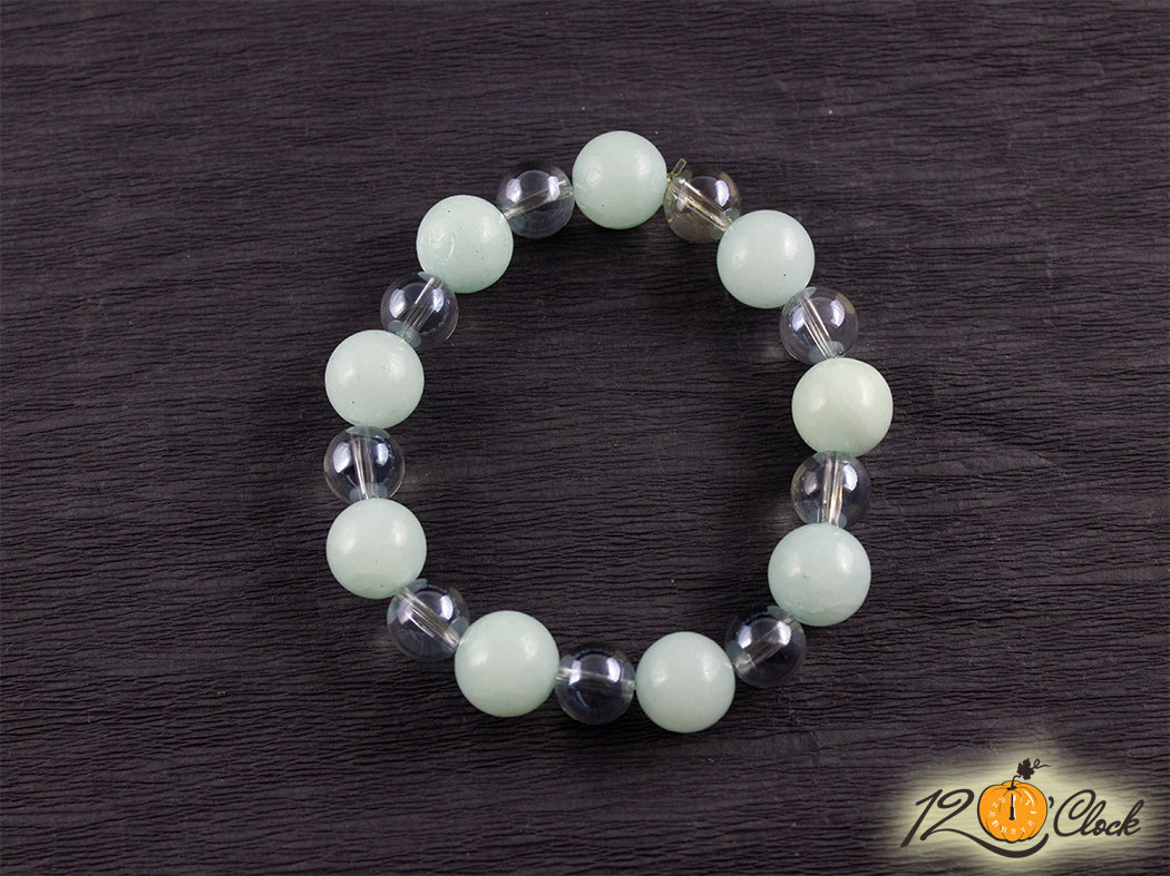 Гривна "Син калцит и планински кристал"