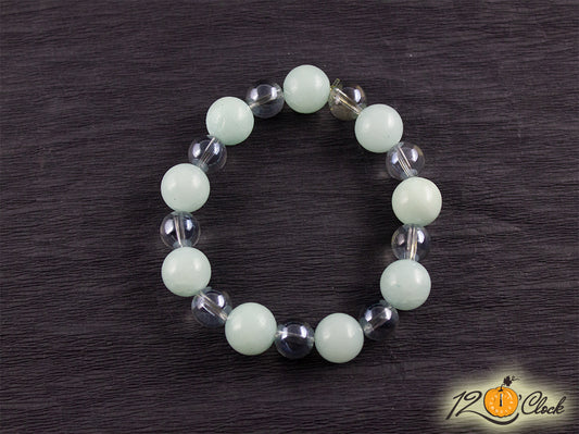 Гривна "Син калцит и планински кристал"