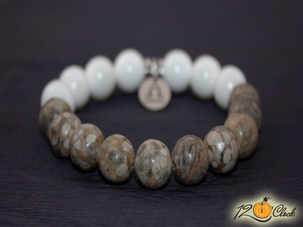 Гривна "Леопардов яспис и седеф" - Зодия Везни