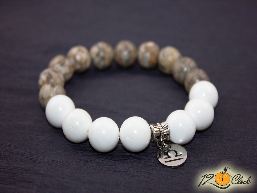 Гривна "Леопардов яспис и седеф" - Зодия Везни