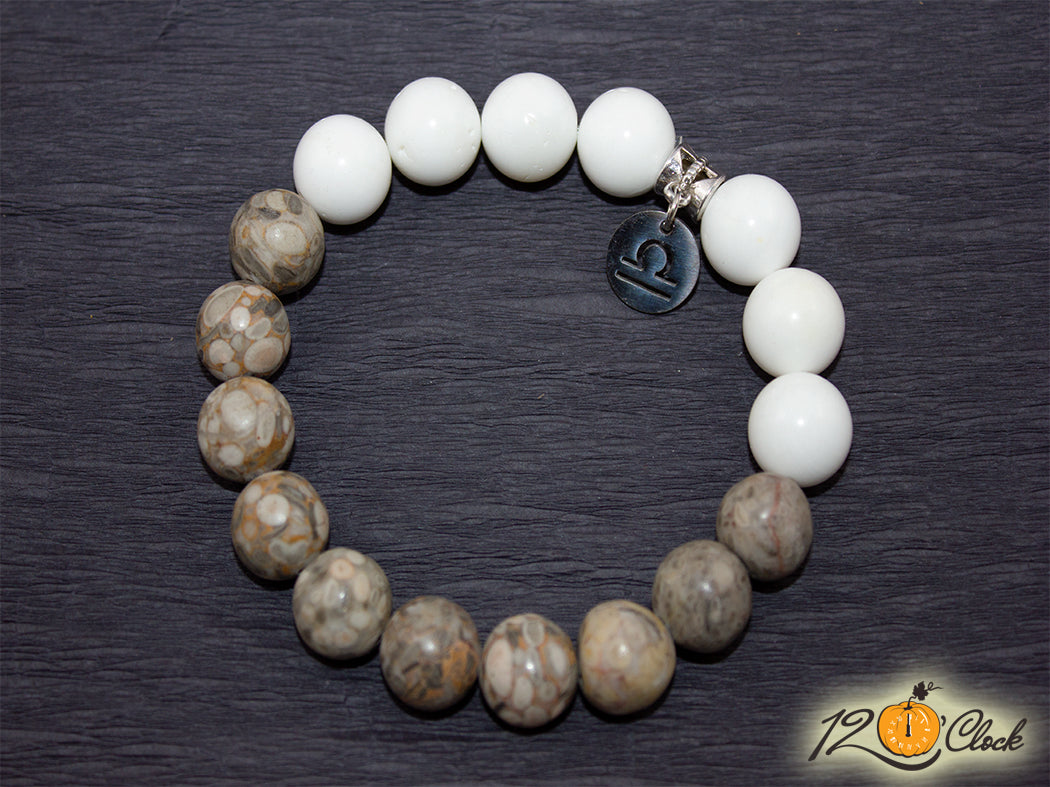 Гривна "Леопардов яспис и седеф" - Зодия Везни