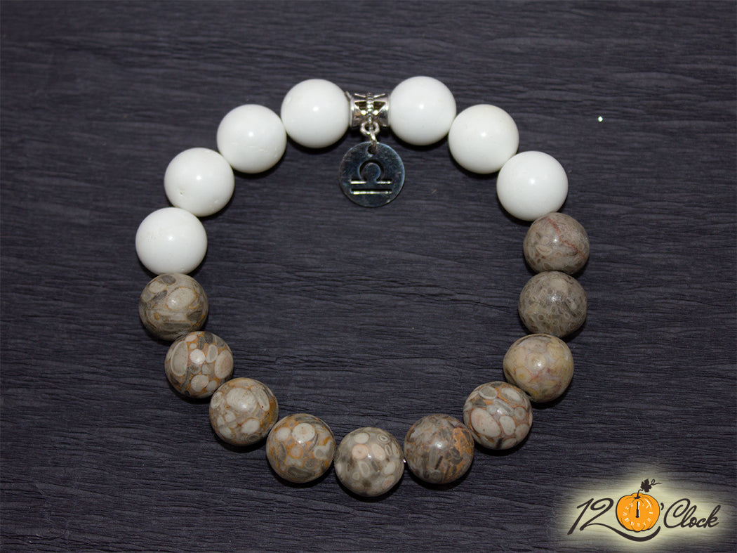 Гривна "Леопардов яспис и седеф" - Зодия Везни