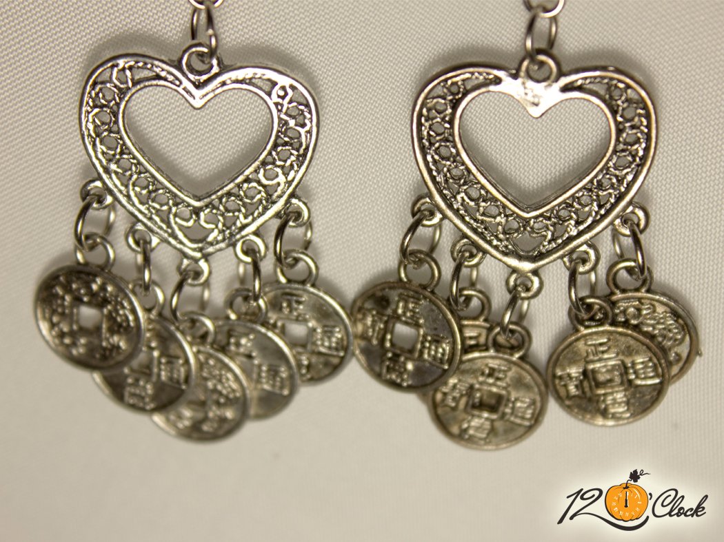 Обици "Метално сърце"