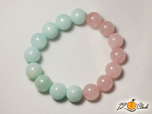 Гривна "Розов кварц и син калцит"