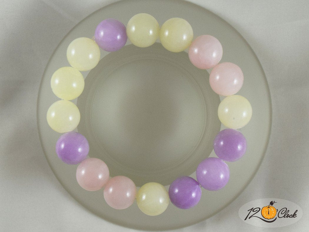 Гривна "Лилаво-жълт розов жадеит"