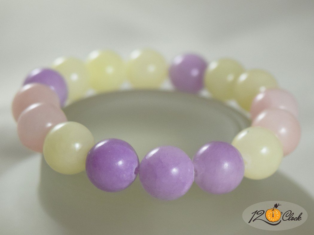 Гривна "Лилаво-жълт розов жадеит"