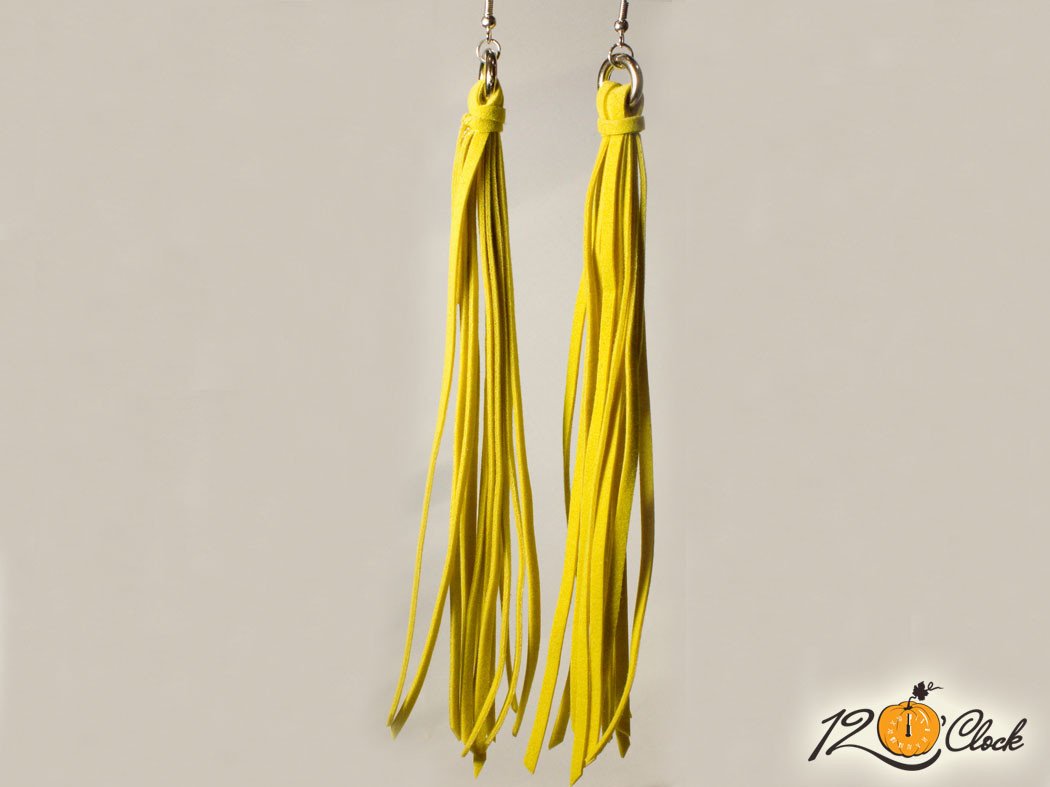 Велурени обици "Жълто"