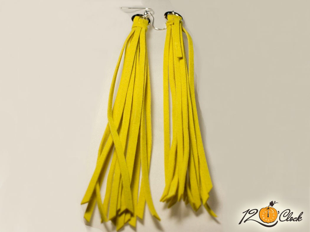 Велурени обици "Жълто"