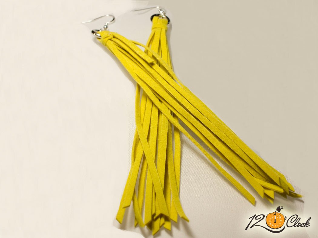 Велурени обици "Жълто"